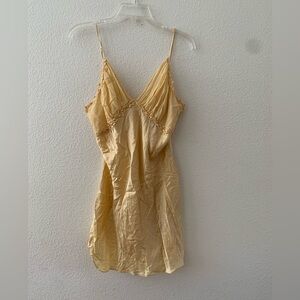 Silk Nightgown Victoria’s Secret Gold Label Slip Dress Large Double Sheer Bodice